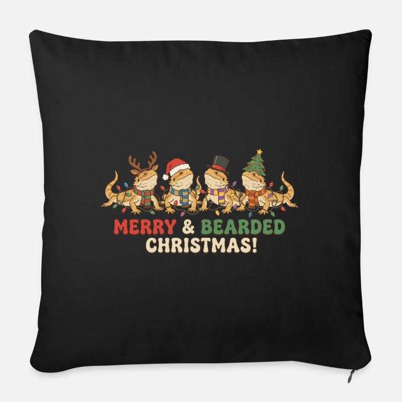 Bartagame Vintage Weihnachtsbeleuchtung - Sofakissen mit Füllung 45 x 45 cm - Schwarz