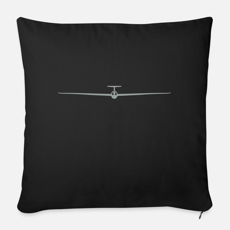 Segelflugzeug 5 - Sofakissen mit Füllung 45 x 45 cm - Schwarz