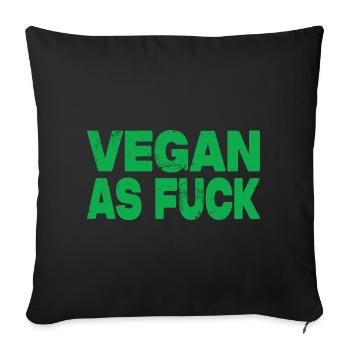 Végétalien comme Fuck - Coussin et housse de 45 x 45 cm - noir - Devant