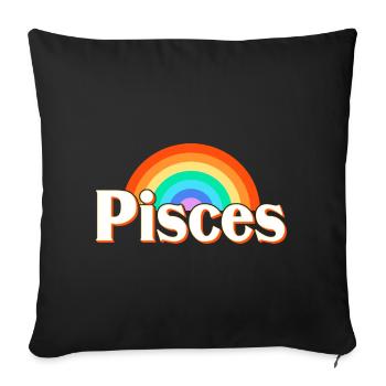 Zodiac sign Pisces - Sofa pillow with filling 45cm x 45cm - black - Front