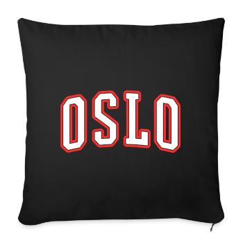 Oslo Varsity City Logo Print - Sofa pillow with filling 45cm x 45cm - black - Front