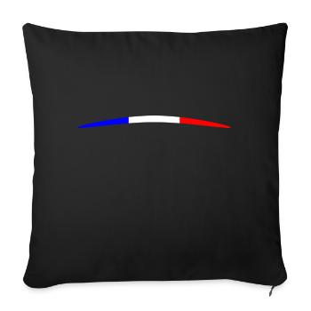 France - Curved design - New - Sofa pillow with filling 45cm x 45cm - black - Front