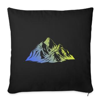 Landscape Mountains Silhouette - Sofa pillow with filling 45cm x 45cm - black - Front
