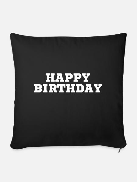 Happy Birthday - Sofakissen mit Füllung 45 x 45 cm - Schwarz