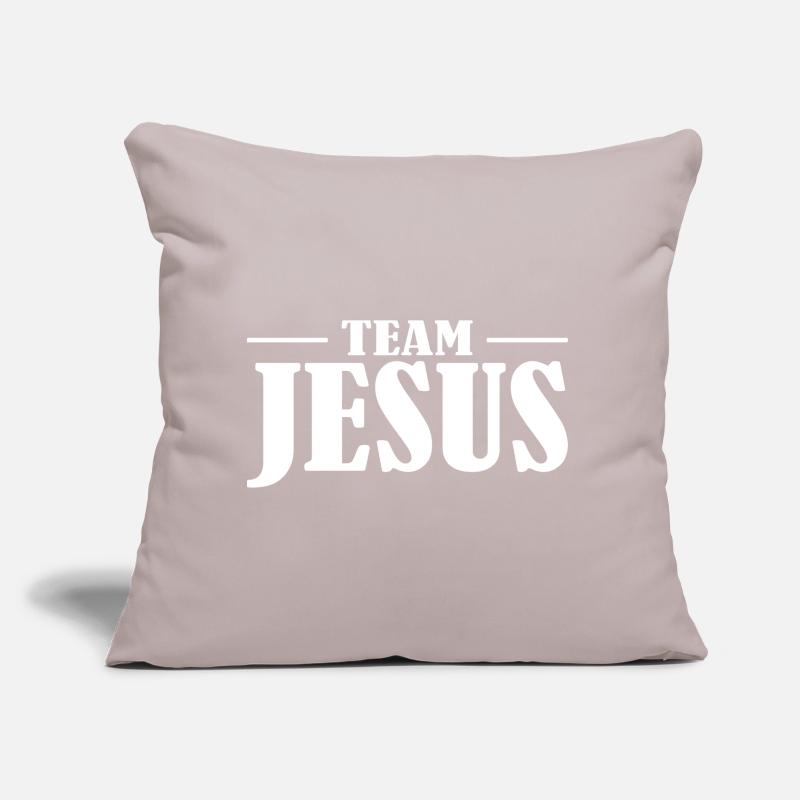 Conception du lettrage de l’équipe Jésus Coussin et housse de 45 x 45 cm