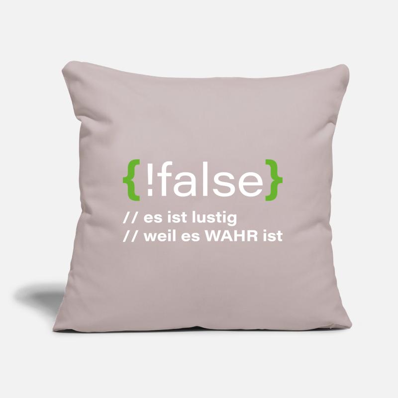 false - Funny programmer saying Sofa pillow with filling 45cm x 45cm