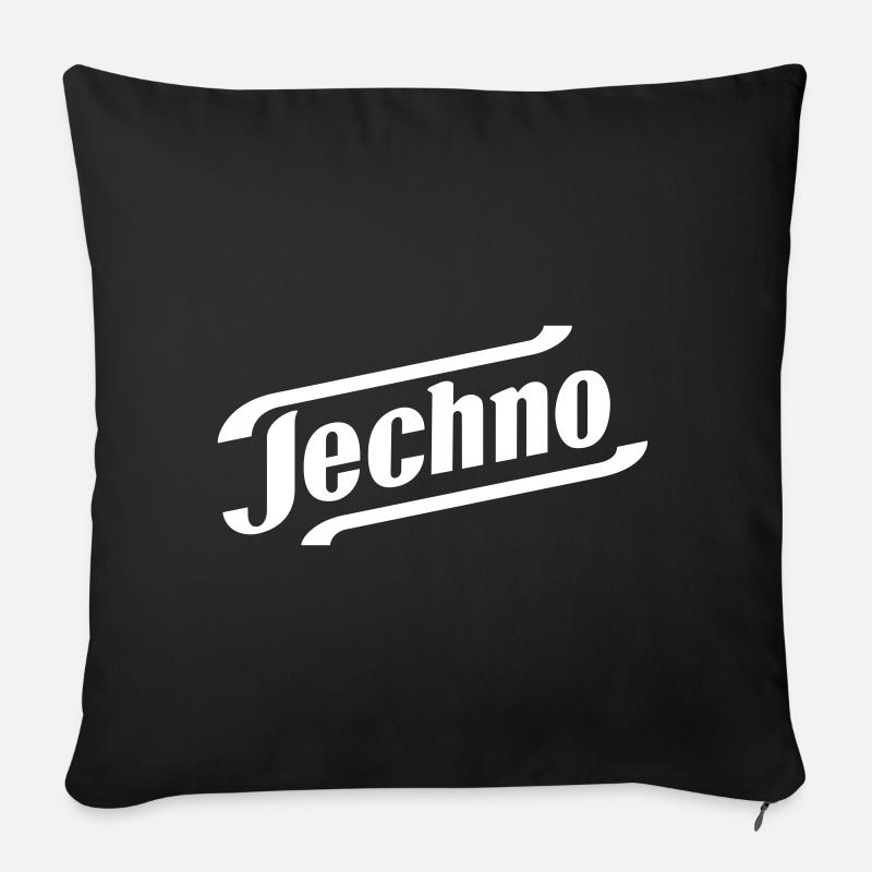 TECHNO - Sofakissen mit Füllung 45 x 45 cm - Schwarz