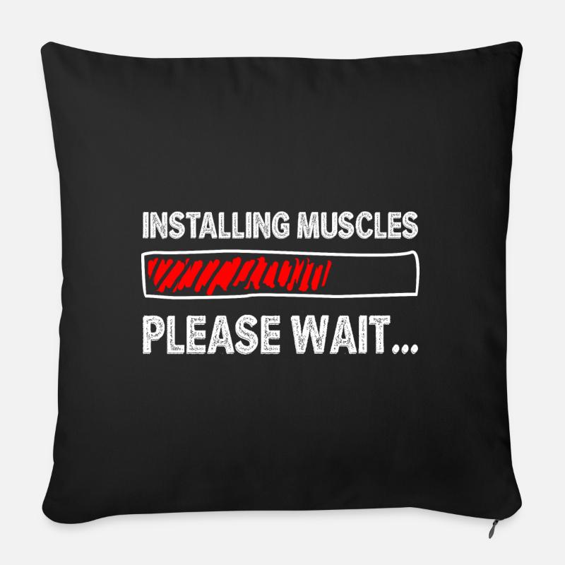 Please Wait - Sofa pillow with filling 45cm x 45cm - black