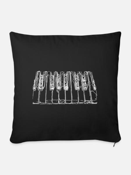 Klaviertaste Pianist - Sofakissen mit Füllung 45 x 45 cm - Schwarz