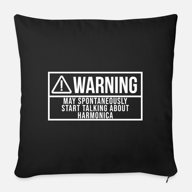 mundharmonika - Sofapude med fyld 45 x 45 cm - sort