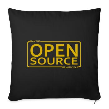 May The Open Source Be With You - Sofa pillow with filling 45cm x 45cm - black - Front