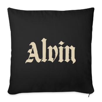 Art de noms Alvin Gothic - Coussin et housse de 45 x 45 cm - noir - Devant