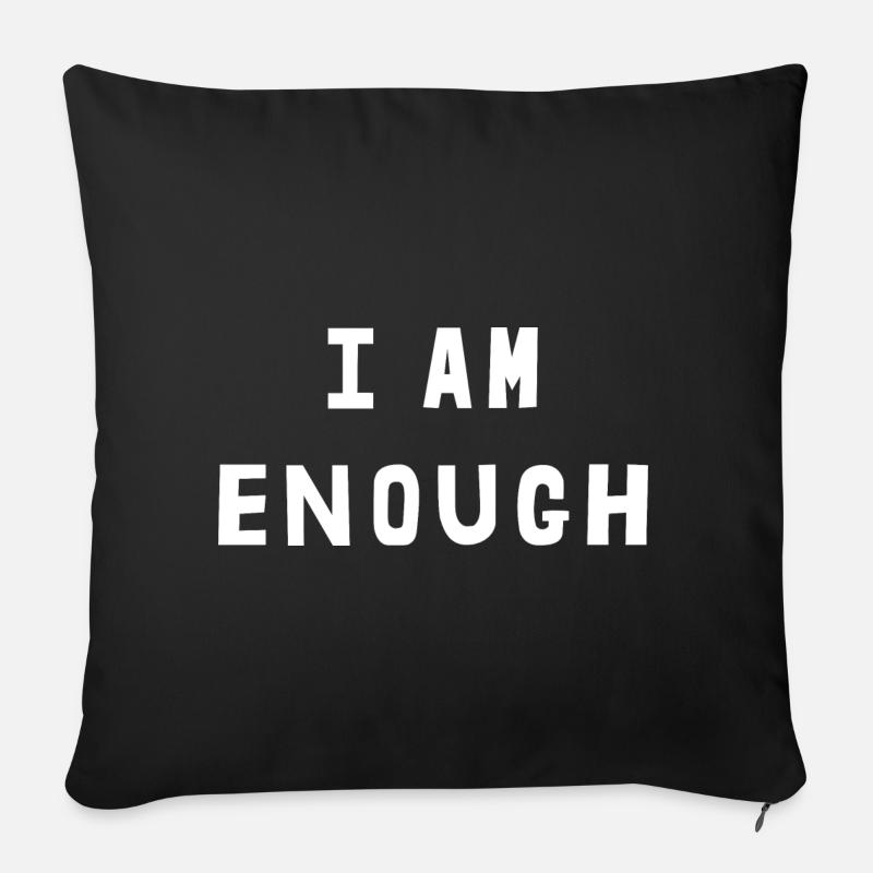 I Am Enough - Sofakissen mit Füllung 45 x 45 cm - Schwarz
