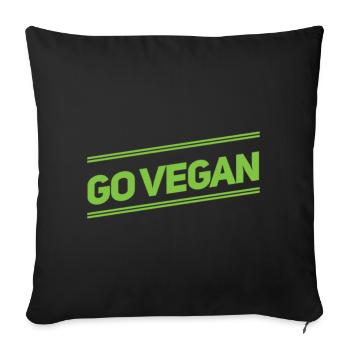 Go Vegan - Sofa pillow with filling 45cm x 45cm - black - Front
