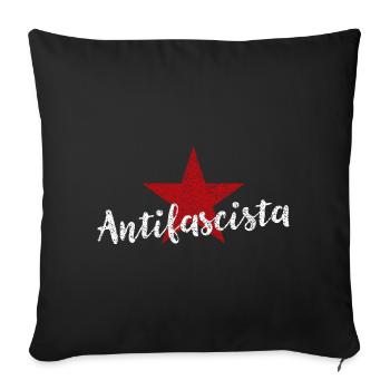 Antifasciste - Coussin et housse de 45 x 45 cm - noir - Devant