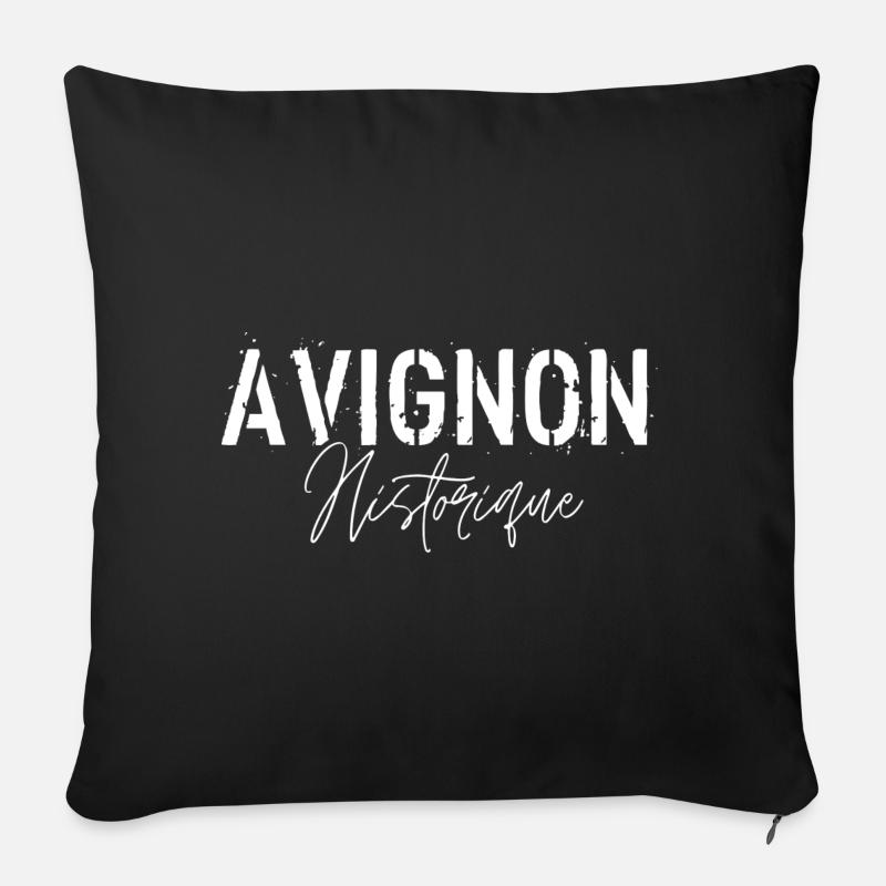 Historisches Avignon - Sofakissen mit Füllung 45 x 45 cm - Schwarz