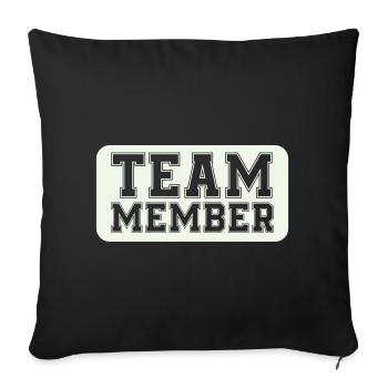 Varsity-style team member - Sofa pillow with filling 45cm x 45cm - black - Front