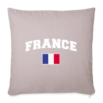 Frankreich Fan - Sofakissen mit Füllung 45 x 45 cm - helles Taupe - Vorne