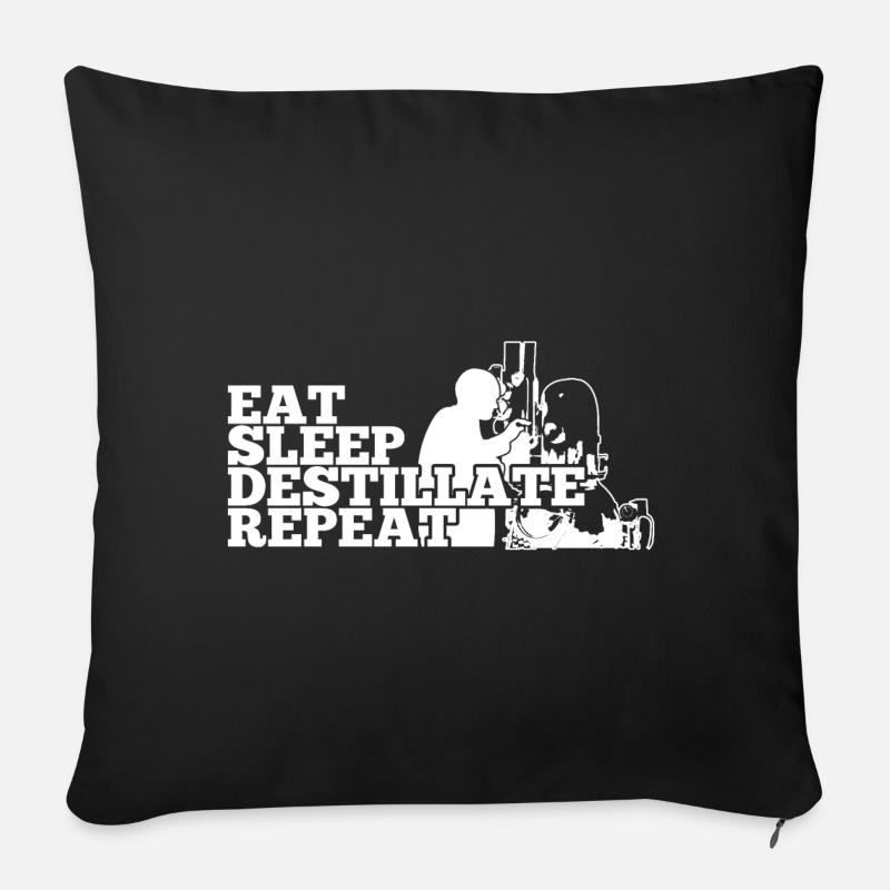 Eat sleep Distillate repeat - Coussin et housse de 45 x 45 cm - noir