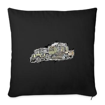 ZT325 + E281 - Sofakissen mit Füllung 45 x 45 cm - Schwarz - Vorne