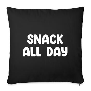 Snack All Day - Sofa pillow with filling 45cm x 45cm - black - Front