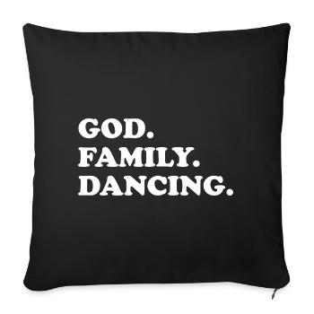 Danse de la famille de Dieu - Coussin et housse de 45 x 45 cm - noir - Devant