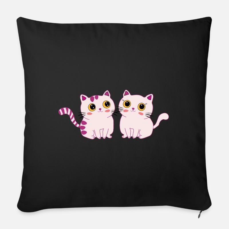 cats cute - Sofakissen mit Füllung 45 x 45 cm - Schwarz