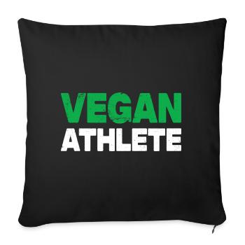 Athlète végétalien - Coussin et housse de 45 x 45 cm - noir - Devant