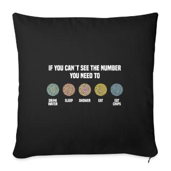 Ishihara Numbers - Eat Chips - Sofa pillow with filling 45cm x 45cm - black - Front