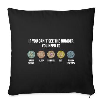 Ishihara Numbers - Piss In the Wind - Sofa pillow with filling 45cm x 45cm - black - Front