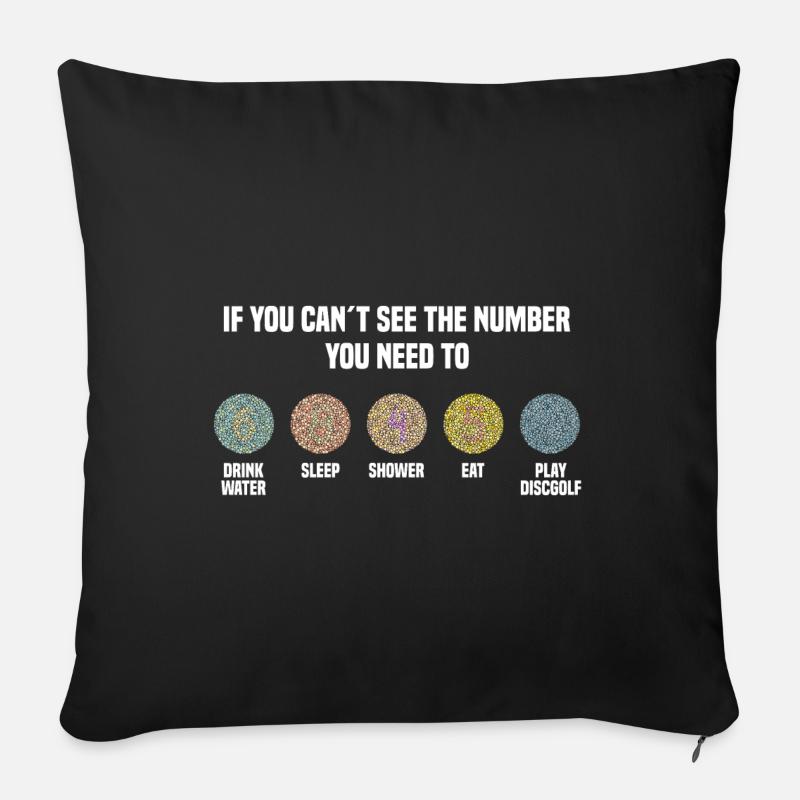 Ishihara Numbers - Play Discgolf - Sofakissen mit Füllung 45 x 45 cm - Schwarz