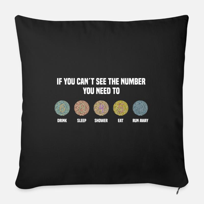 Ishihara Numbers - Run Away - Sofakissen mit Füllung 45 x 45 cm - Schwarz