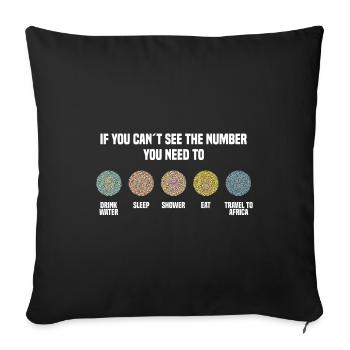 Ishihara Numbers - Travel To Africa - Sofa pillow with filling 45cm x 45cm - black - Front