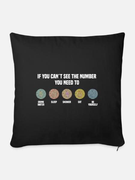 Ishihara Numbers - Be Yourself - Sofakissen mit Füllung 45 x 45 cm - Schwarz
