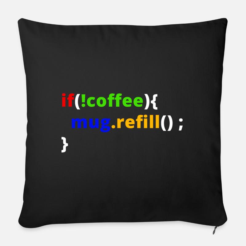 Programmer Admin IT Code Kaffee EDV Informatik - Sofa pillow with filling 45cm x 45cm - black