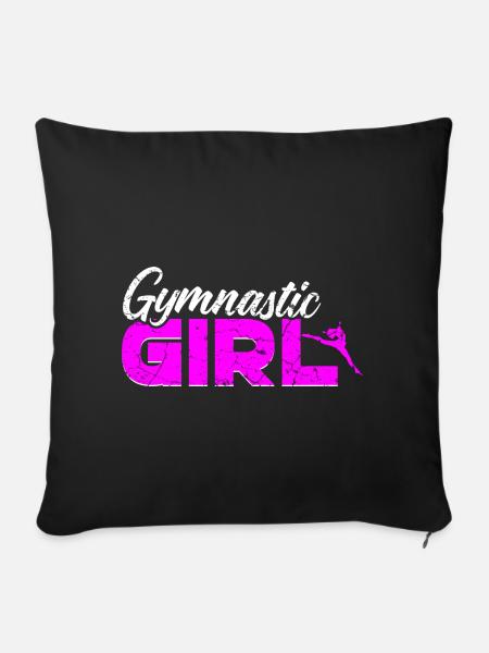 Gymnastik Turnen Akrobatik Mädchen - Sofakissen mit Füllung 45 x 45 cm - Schwarz