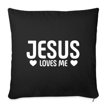 Jésus m’aime - Coussin et housse de 45 x 45 cm - noir - Devant