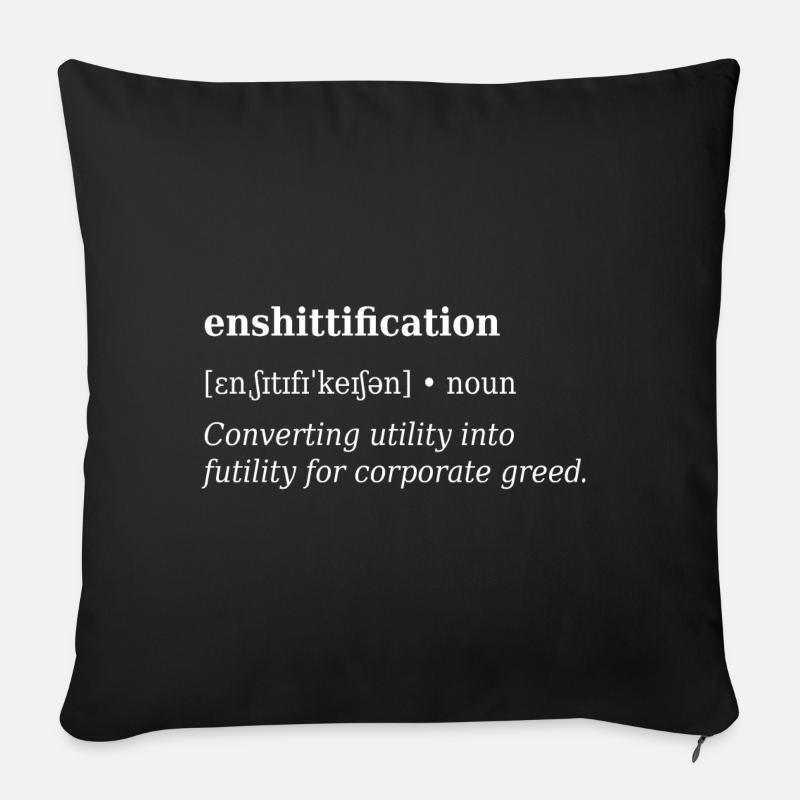 Définition de l’enshittification - Coussin et housse de 45 x 45 cm - noir
