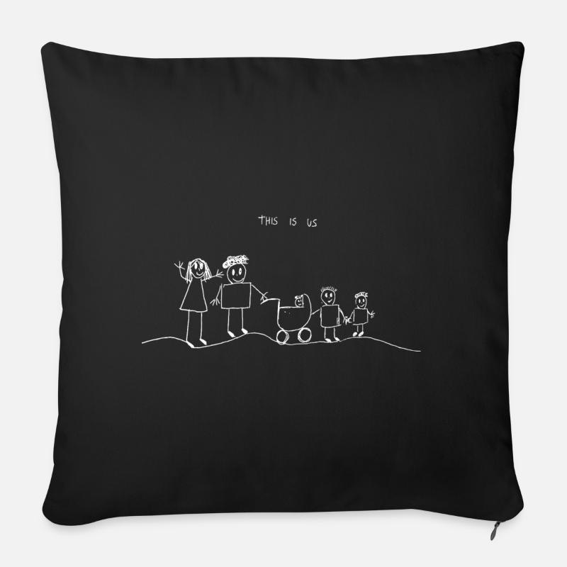 This is us / V-Day - Sofakissen mit Füllung 45 x 45 cm - Schwarz