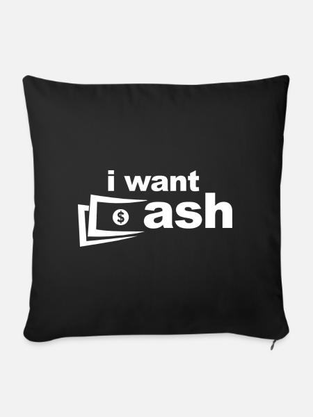 I want Cash - Sofakissen mit Füllung 45 x 45 cm - Schwarz