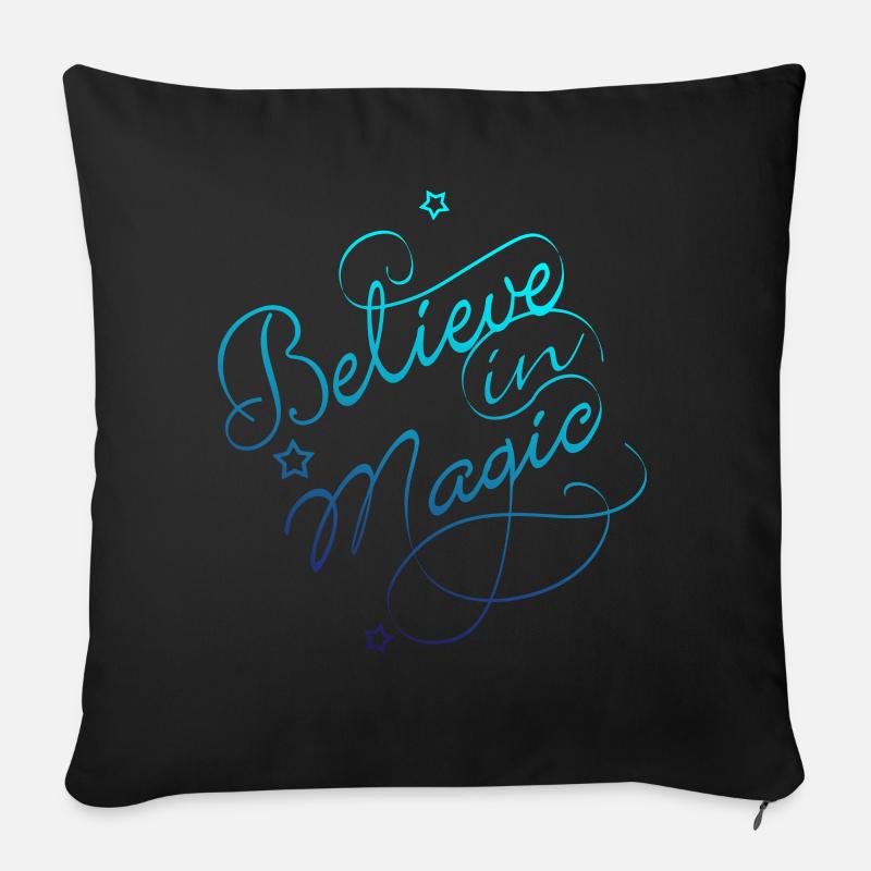 Croyez-bleu magique - Coussin et housse de 45 x 45 cm - noir