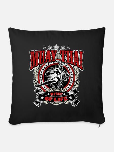 Muay Thai Boxing - Sofakissen mit Füllung 45 x 45 cm - Schwarz