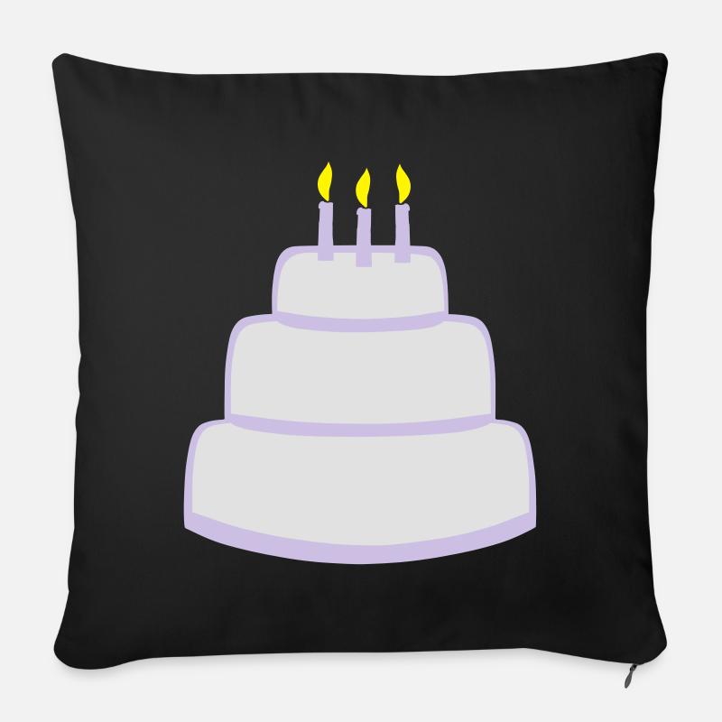 Birthday cake - Coussin et housse de 45 x 45 cm - noir