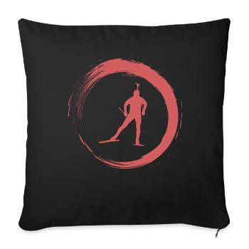 Biathlon - Sofakissen mit Füllung 45 x 45 cm - Schwarz - Vorne