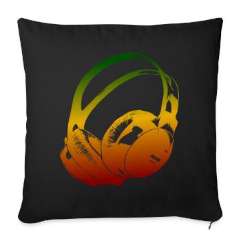 Kopfhörer Reggae - Sofakissen mit Füllung 45 x 45 cm - Schwarz - Vorne