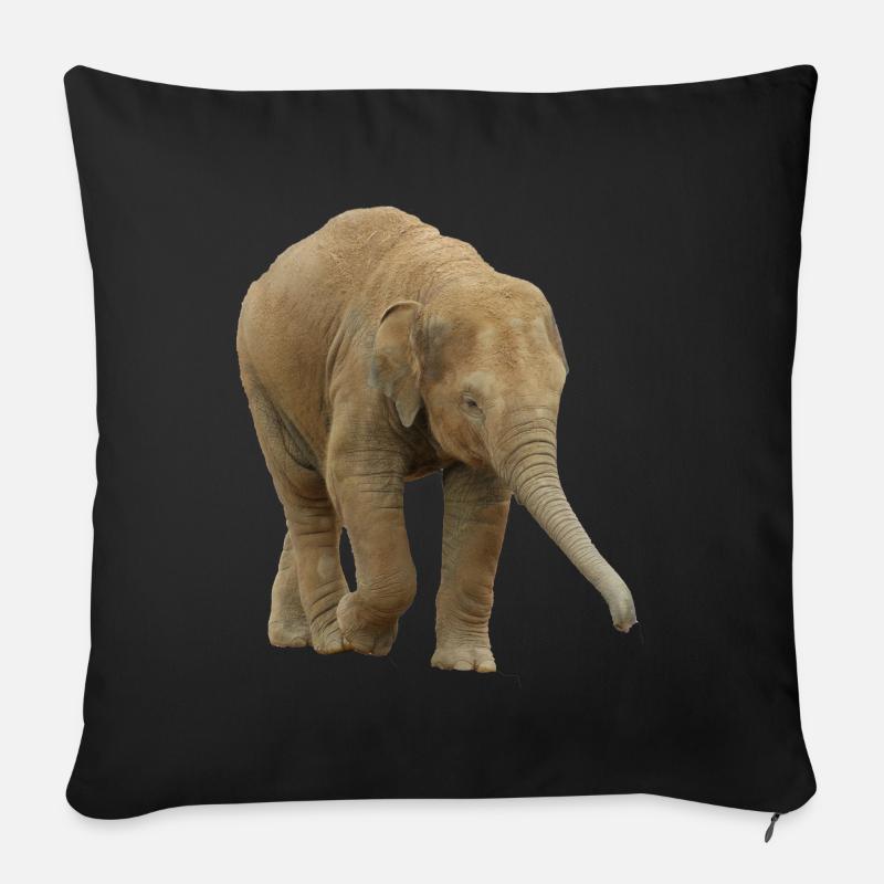 Baby Indischer Elefant. - Sofakissen mit Füllung 45 x 45 cm - Schwarz