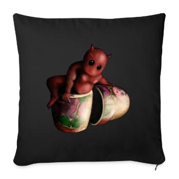 Poupée russe - Coussin et housse de 45 x 45 cm - noir - Devant