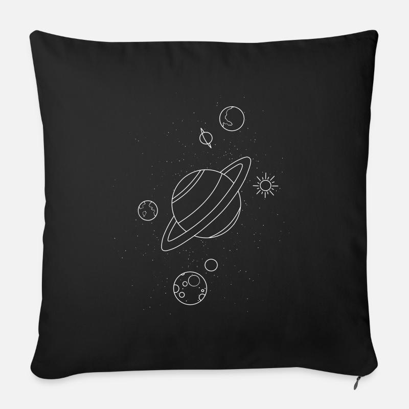Planète - Coussin et housse de 45 x 45 cm - noir