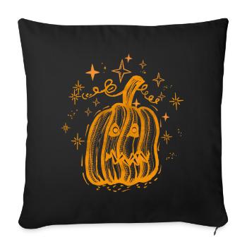 Citrouille avec des étoiles - Coussin et housse de 45 x 45 cm - noir - Devant