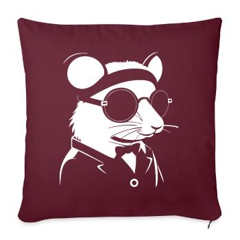Drôle de rats fantaisie avec des lunettes de soleil Rat de compagnie - Coussin et housse de 45 x 45 cm - bordeaux - Devant